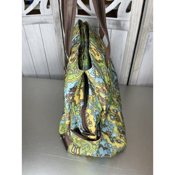 Kathy Van Zeeland Floral Pattern Large Duffle Bag Weekend Overnight Retro Print - Picture 2 of 12